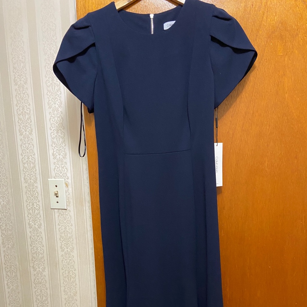 Calvin Klein Long Navy Blue Dress